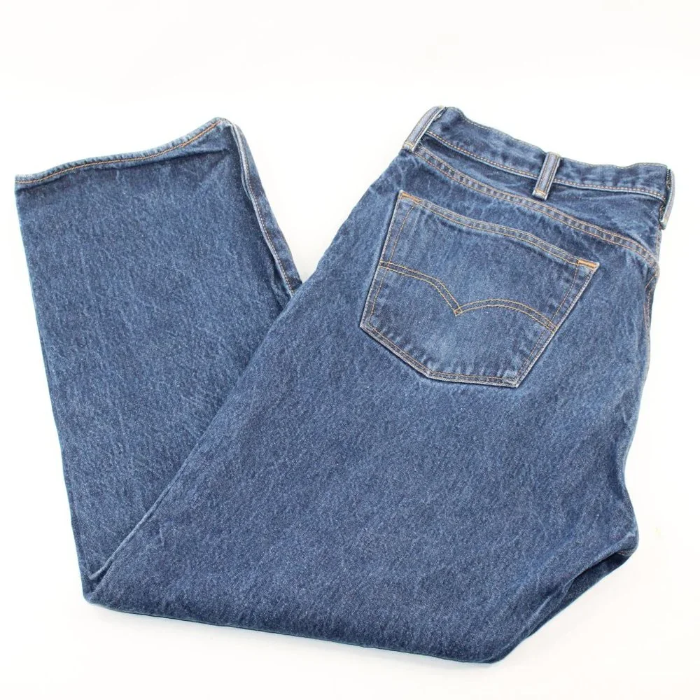 Vintage Levi's 501 Jeans 40 X 28 Blue Denim Medium Wash Straight Button Fly - Picture 2 of 12